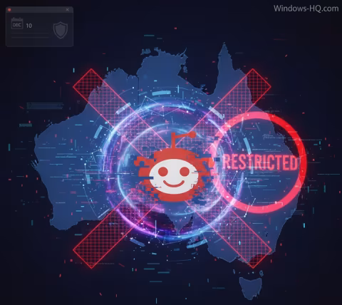 Digital map of Australia with glowing red and blue rings overlayed, centered on a stylized Reddit icon.
