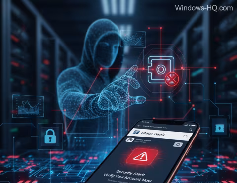 Hacker figure interacting with digital data interfaces on a glowing smartphone screen.