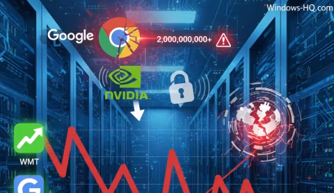 Graphic showing logos for Google, Nvidia, and a padlock, with surrounding data graphs and a globe icon.