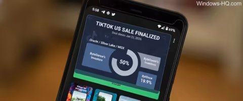 Screenshot showing a news article interface about the TikTok US Sale, detailing a 50% figure and the 'ByteDance's Investors' percentage.