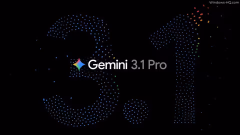 The text 'Gemini 3.1 Pro' is centered between large, stylized numbers '3.1' on a black background.
