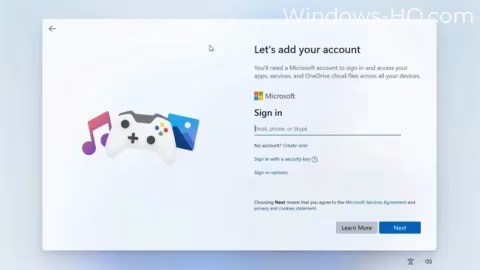 Screenshot of a Microsoft account sign-in page showing fields for email and password.