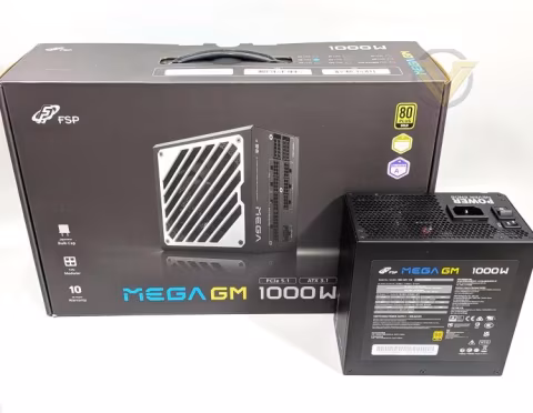 Black and silver computer power supply units (PSUs) are shown next to each other.