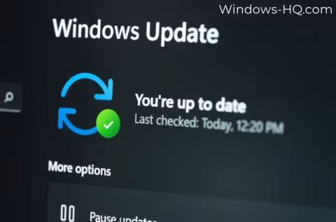 Screenshot of the Windows Update interface showing the 'You're up to date' status.