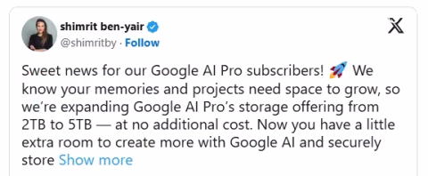 A screenshot of a service announcement regarding an upgraded AI Pro plan.