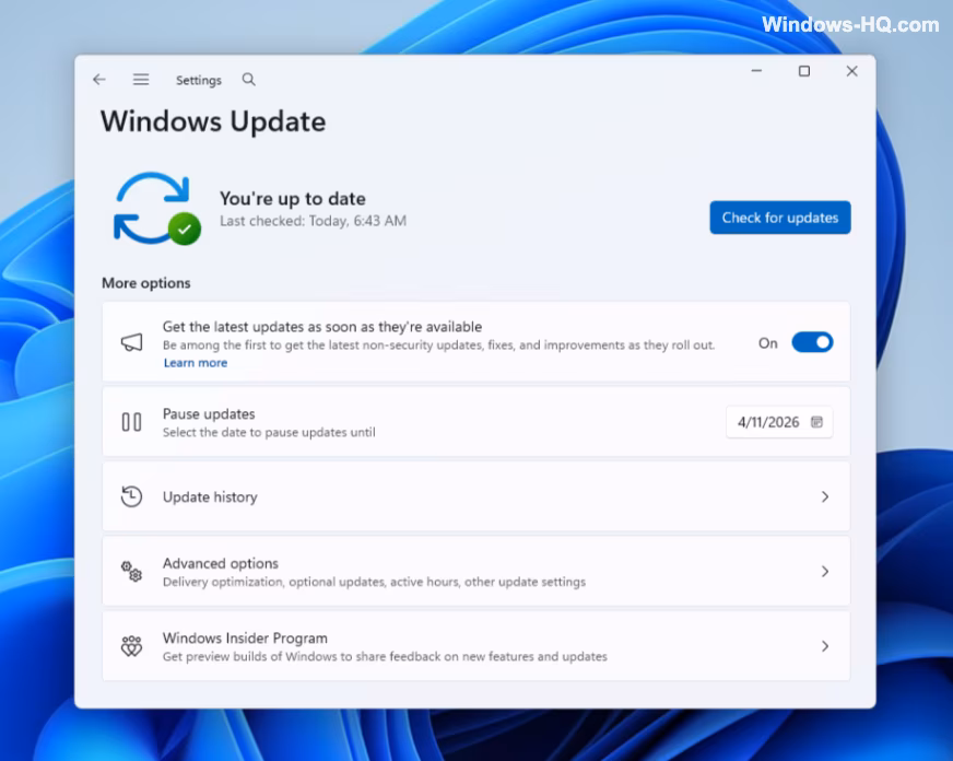 Microsoft tests new pause feature, giving users greater control over Windows 11 updates