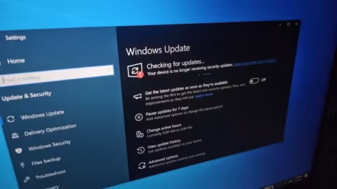 A screenshot of the Windows Update settings panel.